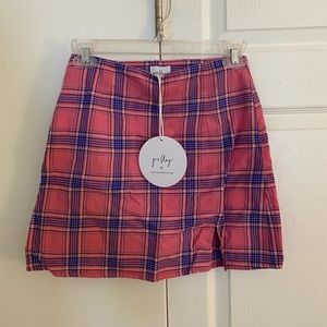 Bubblegum Pink Plaid Mini Skirt